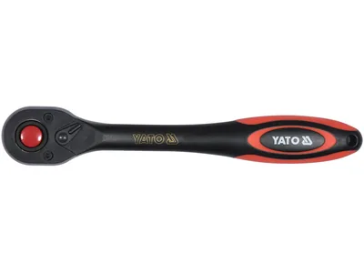 Тріщатка YATO : квадрат 3/8", 72T, L= 202 мм, ручка покрита пластиком