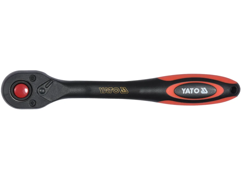 Тріщатка YATO : квадрат 1/2", 72T, L= 257 мм, вигнута ручка покрита пластиком