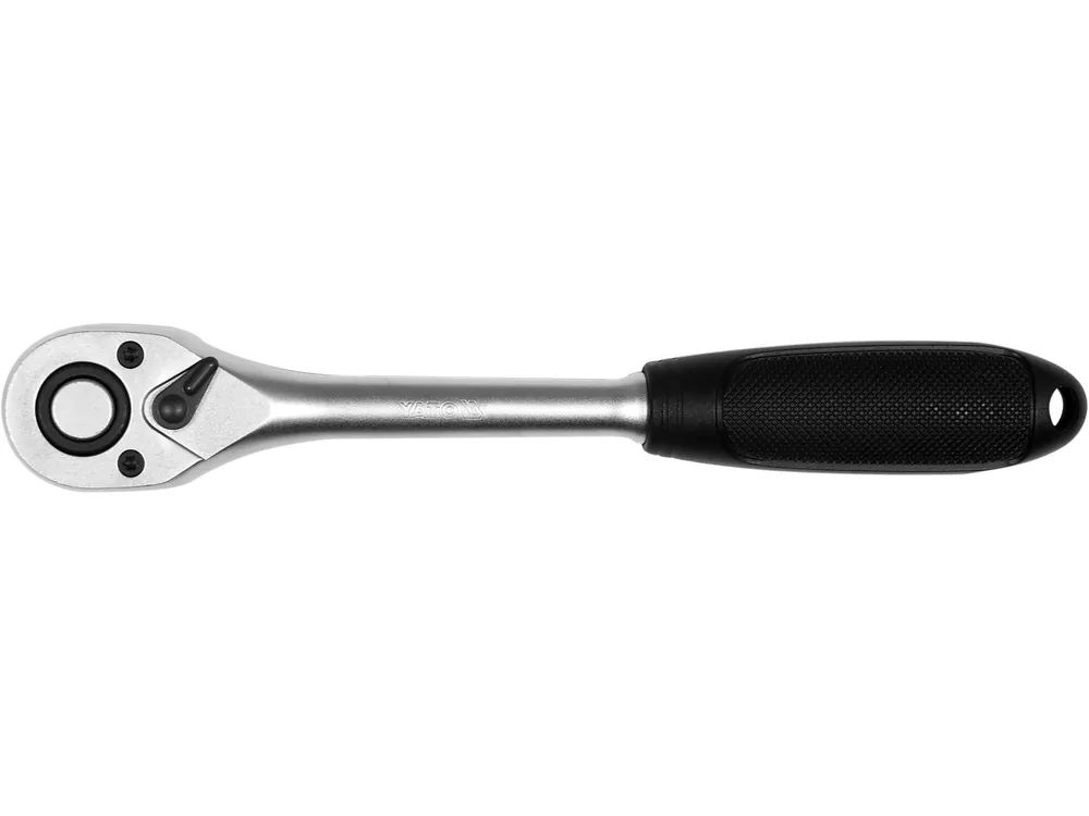 Тріщатка YATO : квадрат M=1/4"(6,3 мм), L=146 мм, пластикова ручка