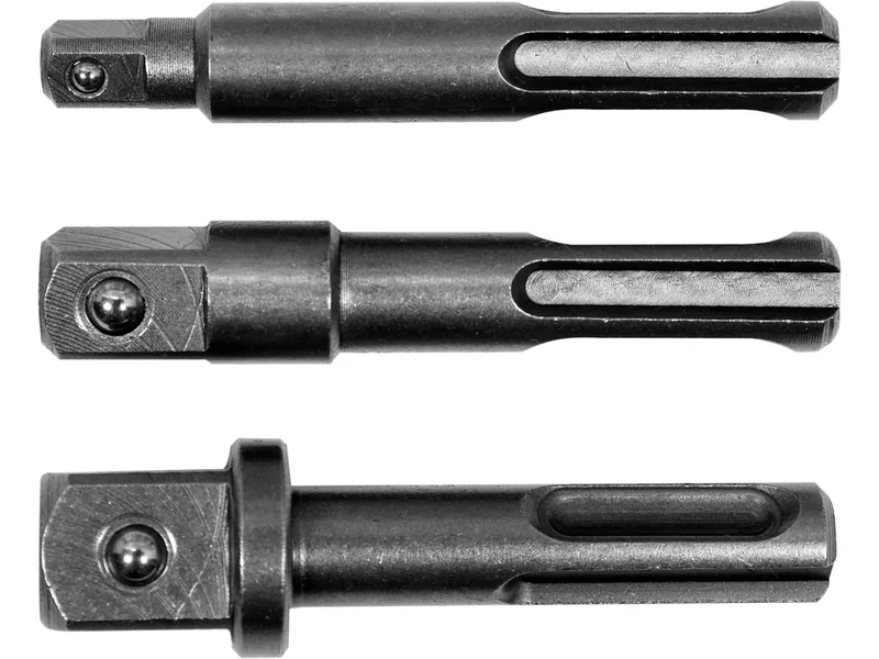 Тримачі-адаптери торцевих головок YATO : SDS+ - квадрат 1/4", 3/8", 1/2", 3 шт.