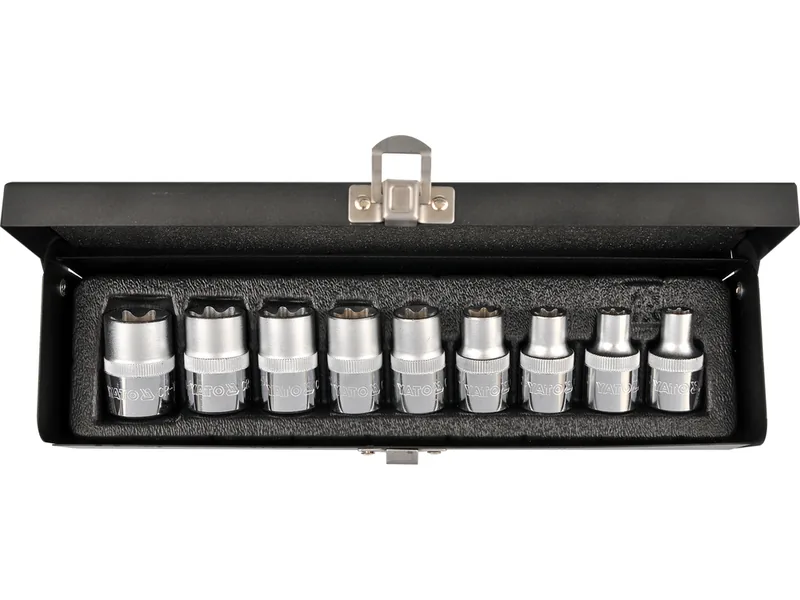 Набір головок торцевих YATO TORX Е10-Е24, квадрат 1/2", 9 шт.