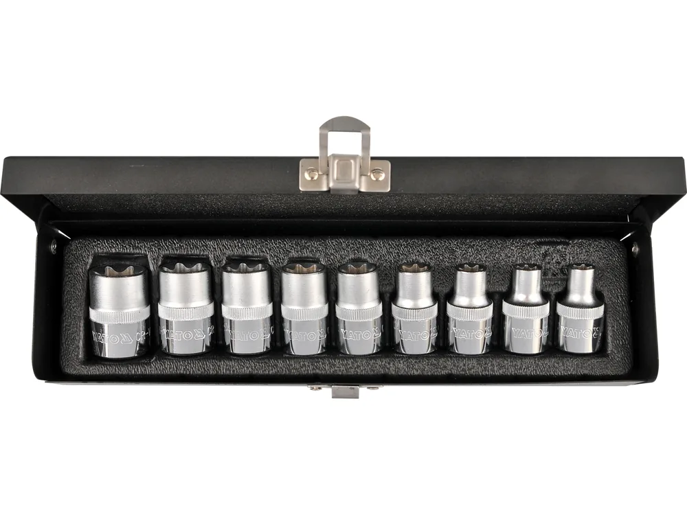 Набір головок торцевих YATO TORX Е10-Е24, квадрат 1/2", 9 шт.