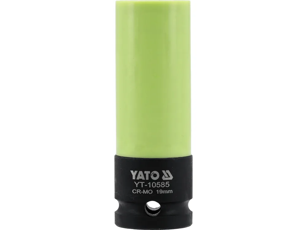 Головка торцева ударна YATO: квадрат- 1/2", М19 мм, l= 85 мм, Cr-Mo, для алюмінієвих дисків