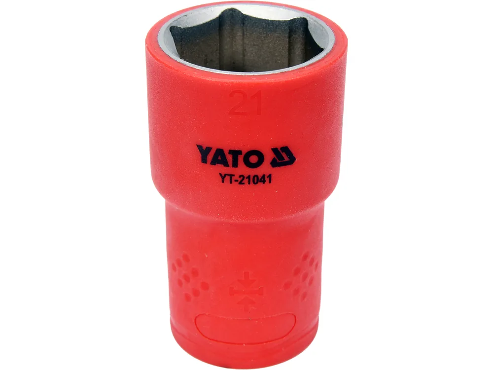Головка торц. діелектр. 6-гранна YATO : квадрат 1/2", М= 21 мм, L= 55/38 мм,VDE корпус до 1000V (DW)