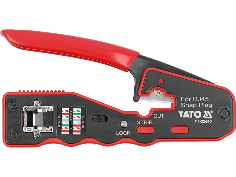 Кліщі для обтискання і зачистки кабелів YATO : RJ45, L=135 мм
