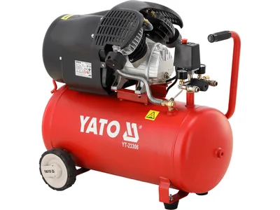 Компресор мережевий YATO 230 В, 2.2 кВт, тиск ≤ 8 Bar,  под. повітря- 392 л/хв, ресивер- 50 л