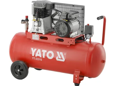 Компресор мережевий YATO 230 В, 2,2 кВт, тиск ≤ 8 Bar,  под. повітря- 360 л/хв, ресивер- 100 л
