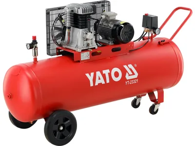 Компресор мережевий YATO 380 В, 2,2 кВт, тиск ≤ 10 Bar,  под. повітря- 400 л/хв, ресивер- 200 л