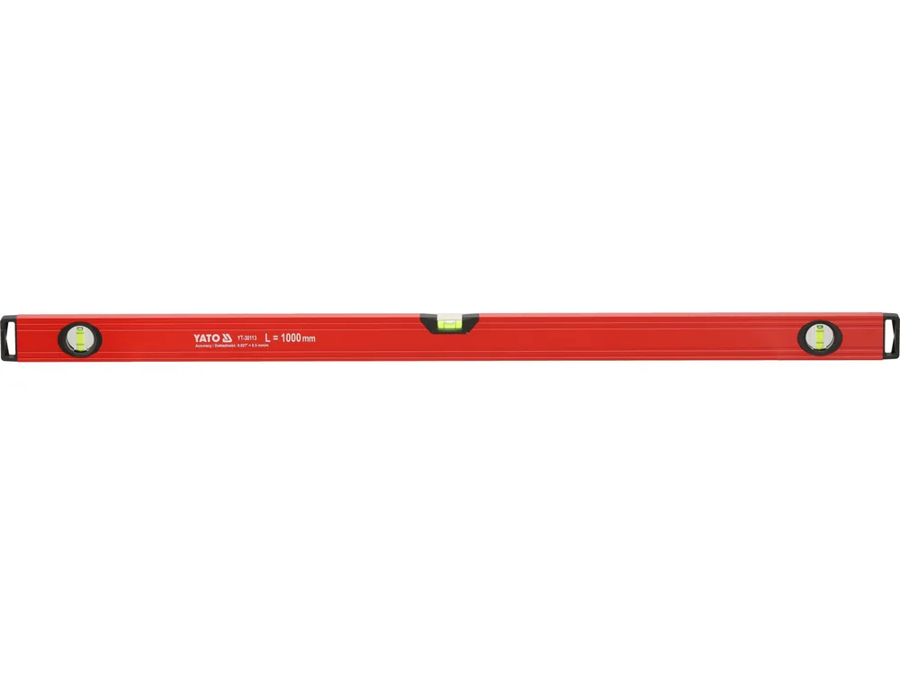 Рівень алюмінієвий YATO L= 100 см. 3 капсули; корпус з ребристим профілем
