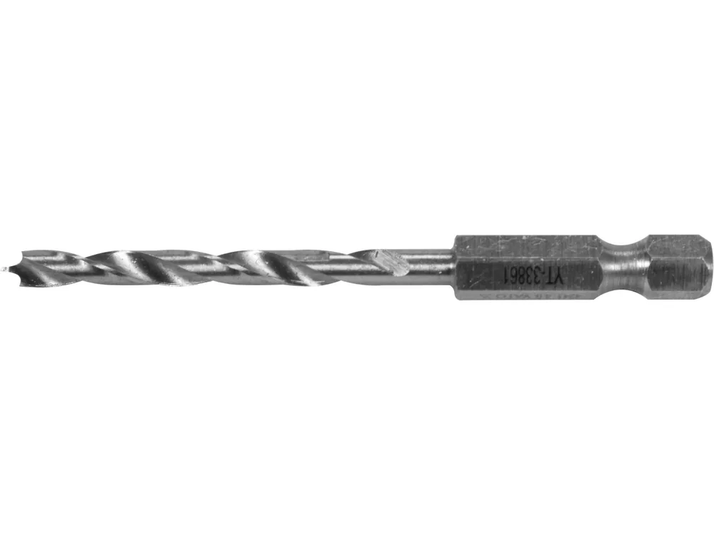 Свердло по дереву YATO : Ø4 x 75/40 мм, хвостовик- HEX 1/4", HSS 4241(DW)