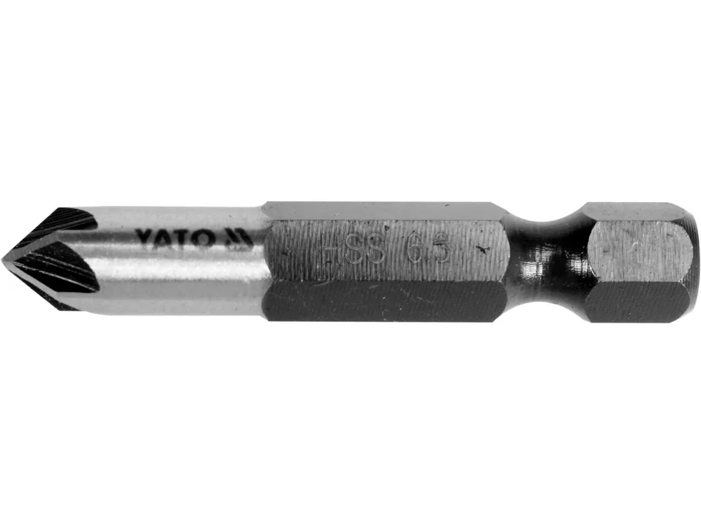 Зенкер конічний по металу YATO : HSS, Ø= 6.3 мм, l= 40 мм, 5 пругів, HEX- 1/4"