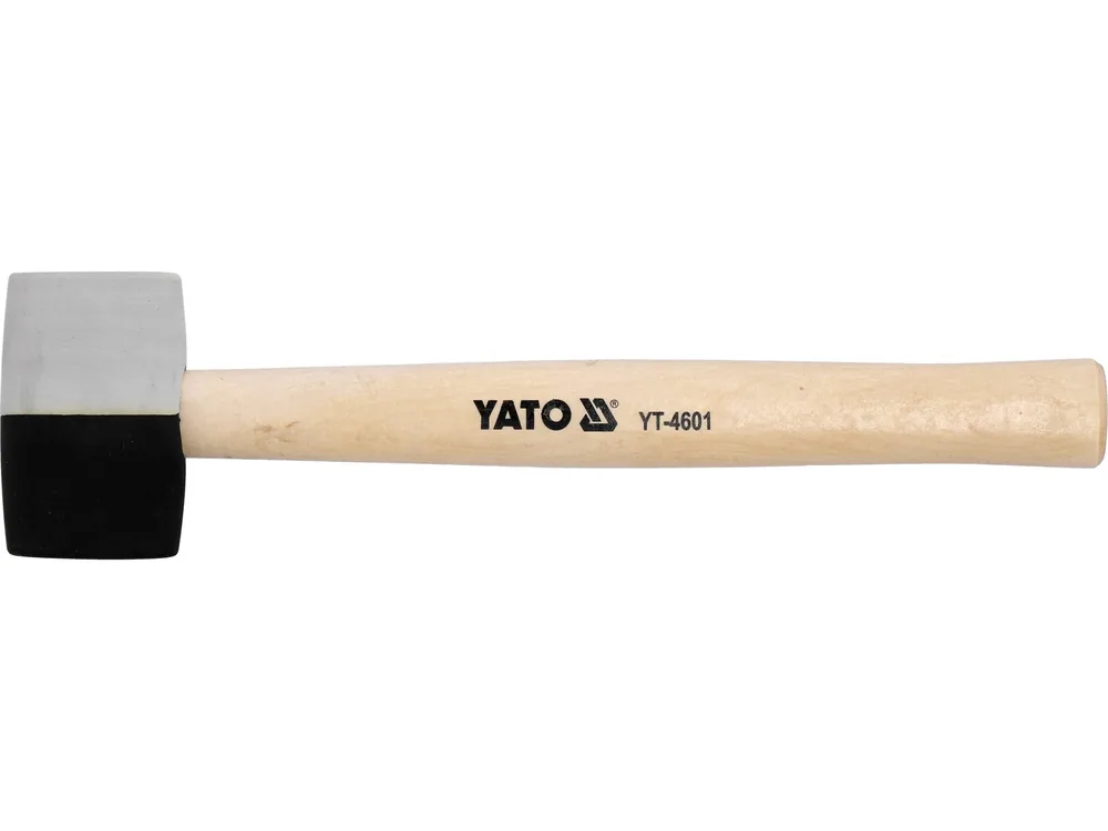 Молоток гумовий YATO 2-шаровий Ø= 49 мм з дерев. ручкою, m= 340 г, l= 290 мм