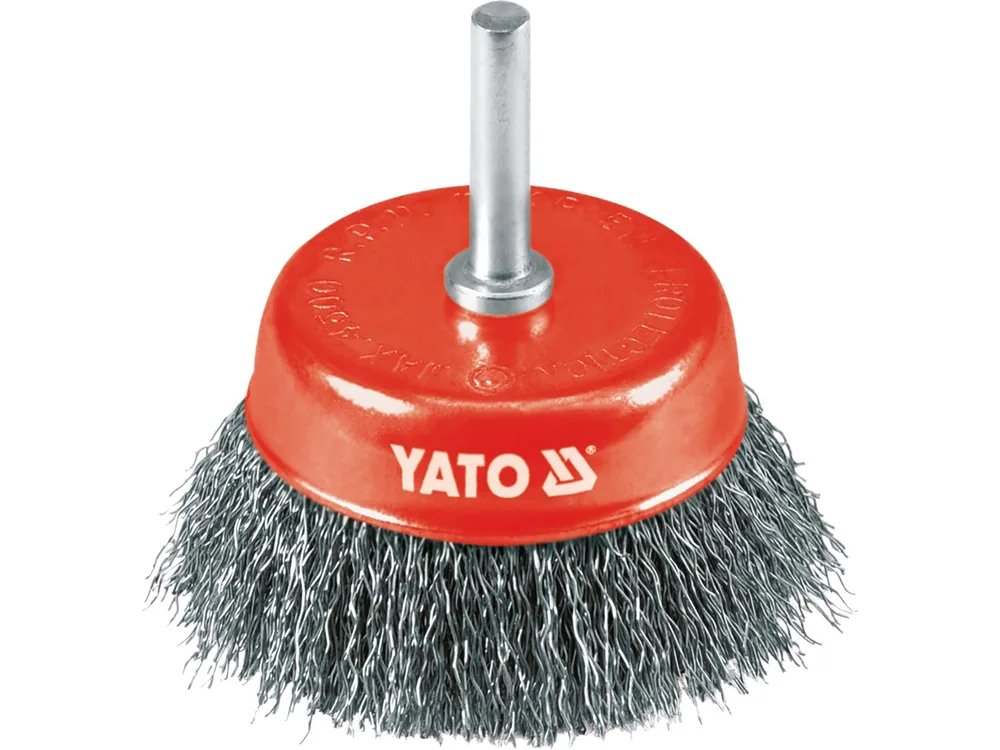 Щітка - крацовка YATO Чашка Ø=75 мм . сталь. шпиндель 6 мм. 4500 об/хв