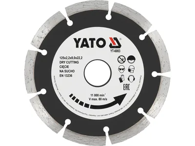 Диск алмазний сегмент YATO : "SEGMENT" Ø= 125x8.0x22,2 мм. H= 2,2 мм