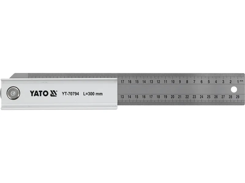 Кутник регульований 90°-45°-135° YATO l= 300 мм зі стопкою l= 160 мм