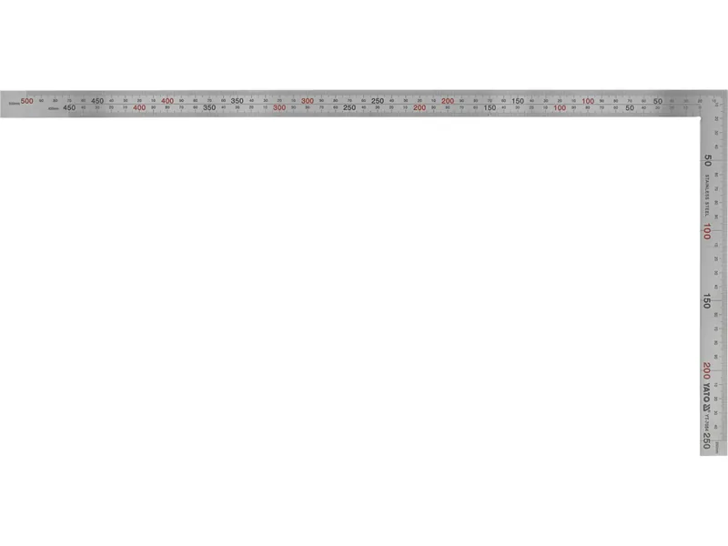 Кутник сталевий прямокутний YATO : 90° L= 250 х 500 мм