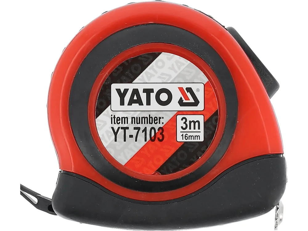 Рулетка YATO : L= 3 м x 16 мм. з нейлоновим покриттям, магнітним наконечником