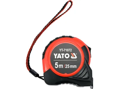 Рулетка YATO : L= 5 м x 25 мм, з сталевою стрічкою, нейлоновим покриттям
