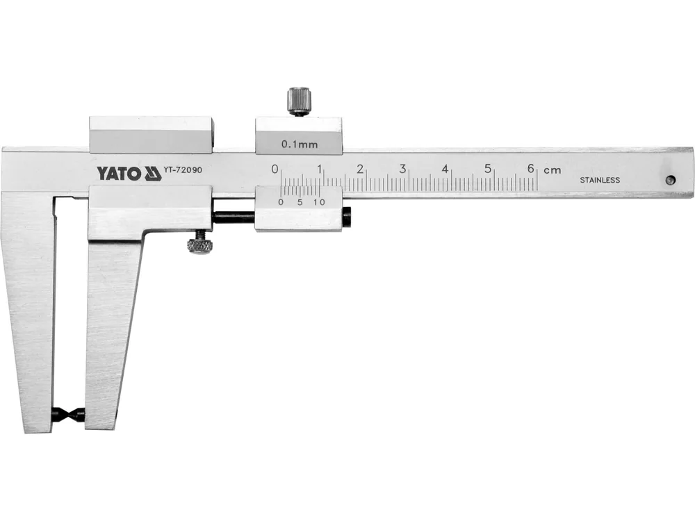 Штангенциркуль для гальмівних дисків YATO: l=160 мм, з діап.- 0-60 мм, точн ± 0,1мм, губки-55мм