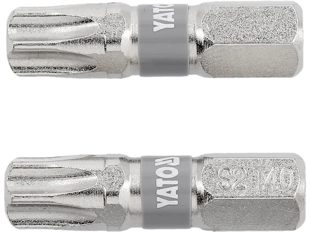 Насадка викруткова YATO TORX T40 х 25 мм. HEX 1/4", покрита нікелем, 2 шт.