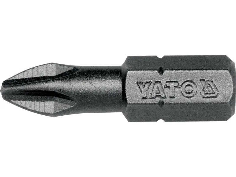 Насадка викруткова YATO : Philips PH2 x 25 мм. HEX 1/4", AISI S2, пак 50 (Шт/ Уп.)