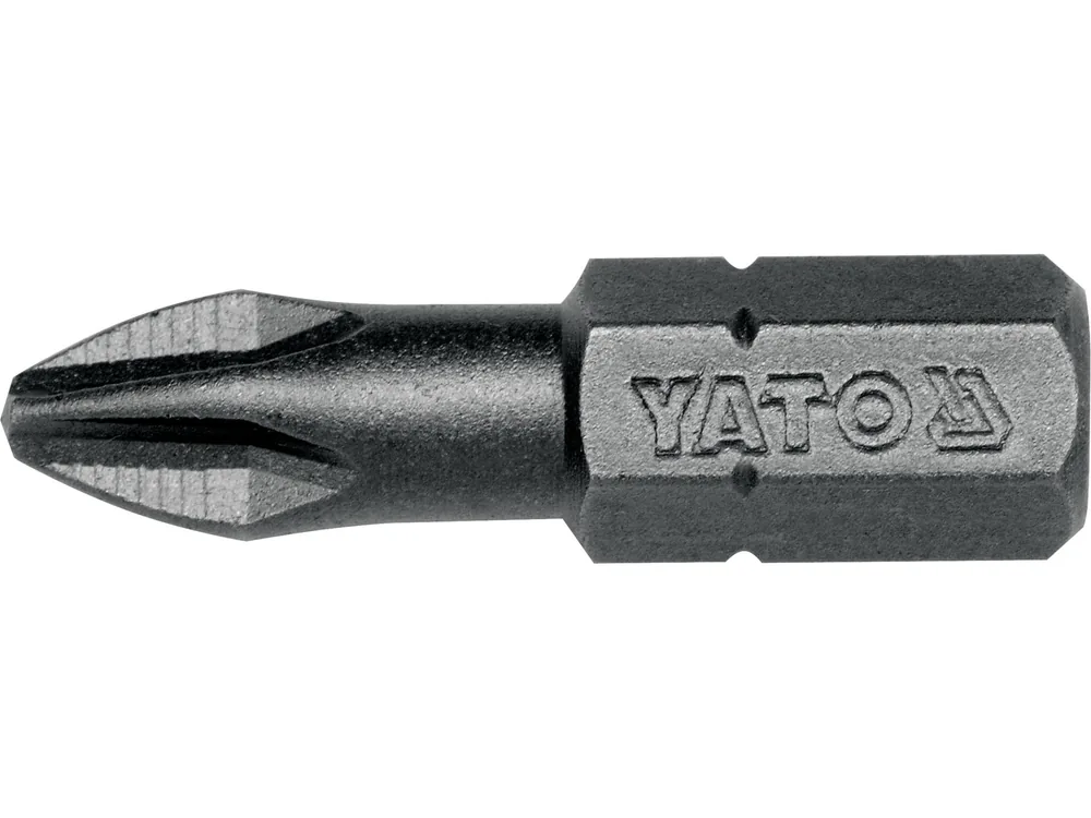 Насадка викруткова YATO : Philips PH2 x 25 мм. HEX 1/4", AISI S2, пак 50 (Шт/ Уп.)