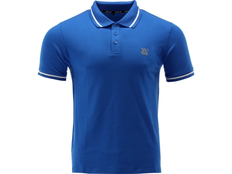 Футболка ПОЛО синя YATO, розм. 2XL/ вис- 78 см х шир- 61 см, 100%- бавовна