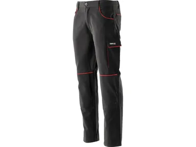 Штани робочі COMFY YATO розмір S, чорно-червоні, 7 кишень, 100% бавовна