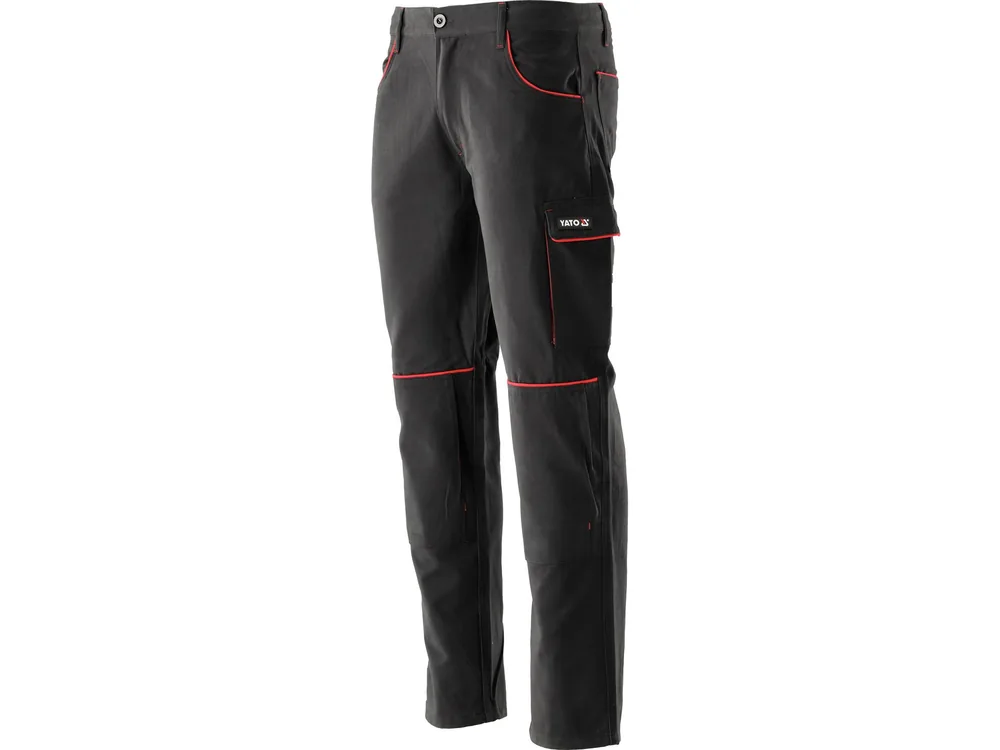 Штани робочі COMFY YATO розмір L/XL, чорно-червоні, 7 кишень, 100% бавовна