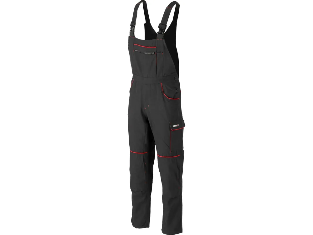 Комбінезон робочий COMFY YATO розмір XL, чорно-червоний, 9 кишень, 100% бавовна