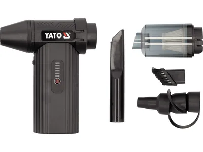 Повітродувка YATO турбо міні акумуляторна  Li-Ion 7,4В 4 АГод, USB заряджання, з насадками