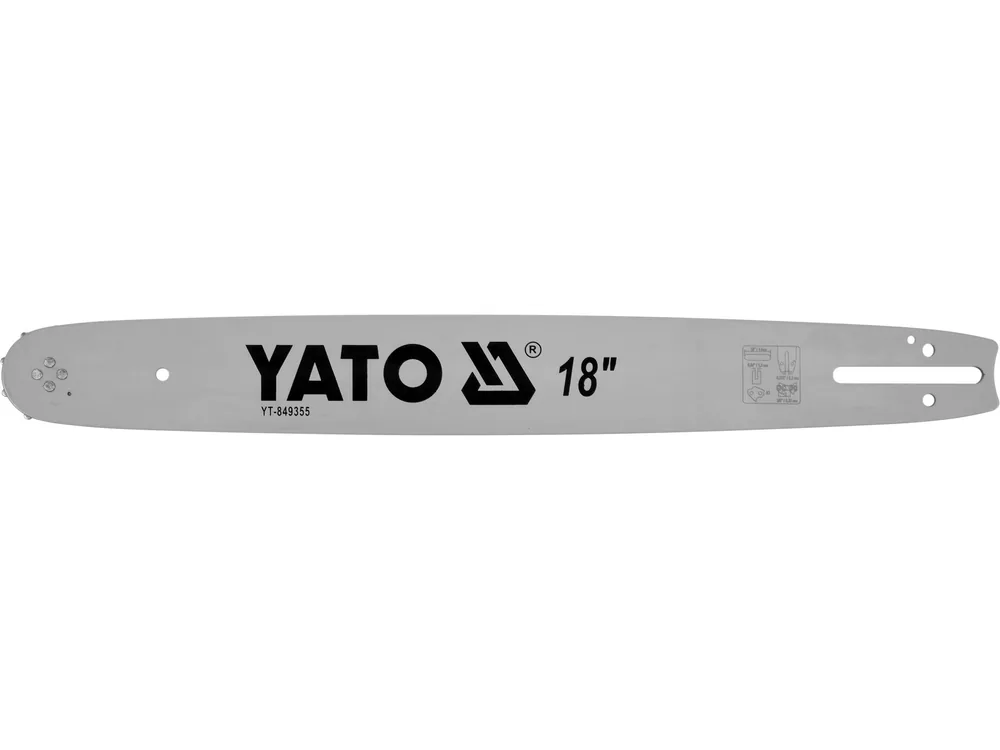 Шина для пили YATO l= 18"/ 45 см (62 ланки)Нап.Тов-0,322" (8 .2мм)для ланц---YT-84956, YT-84960